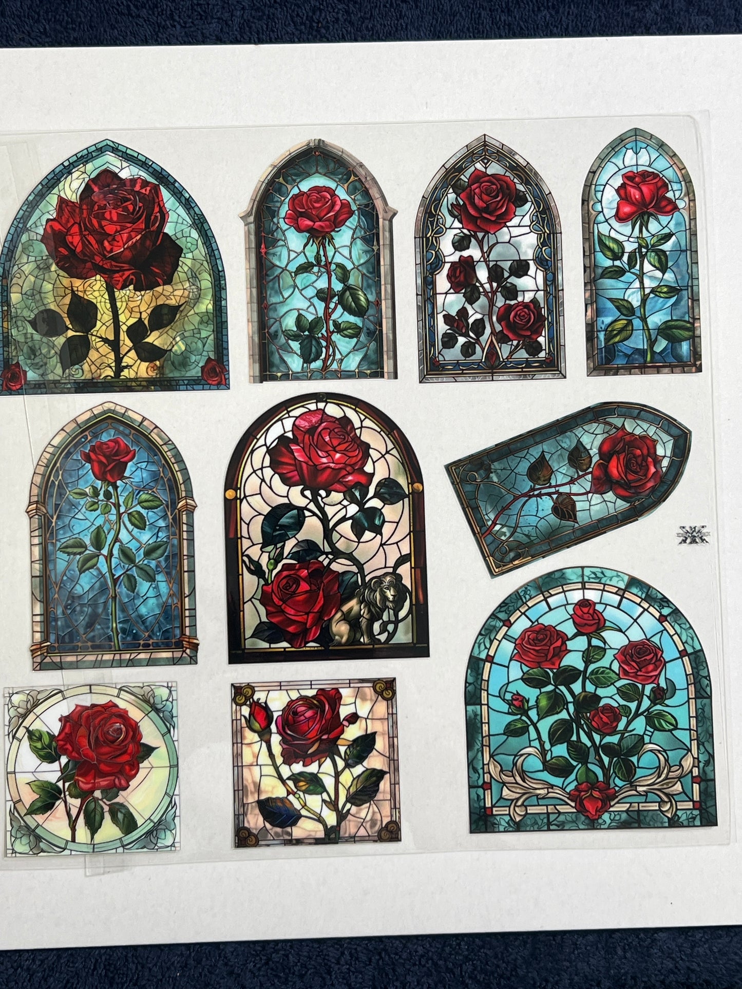 E 536 5/8 Stained Roses 1 5/8
