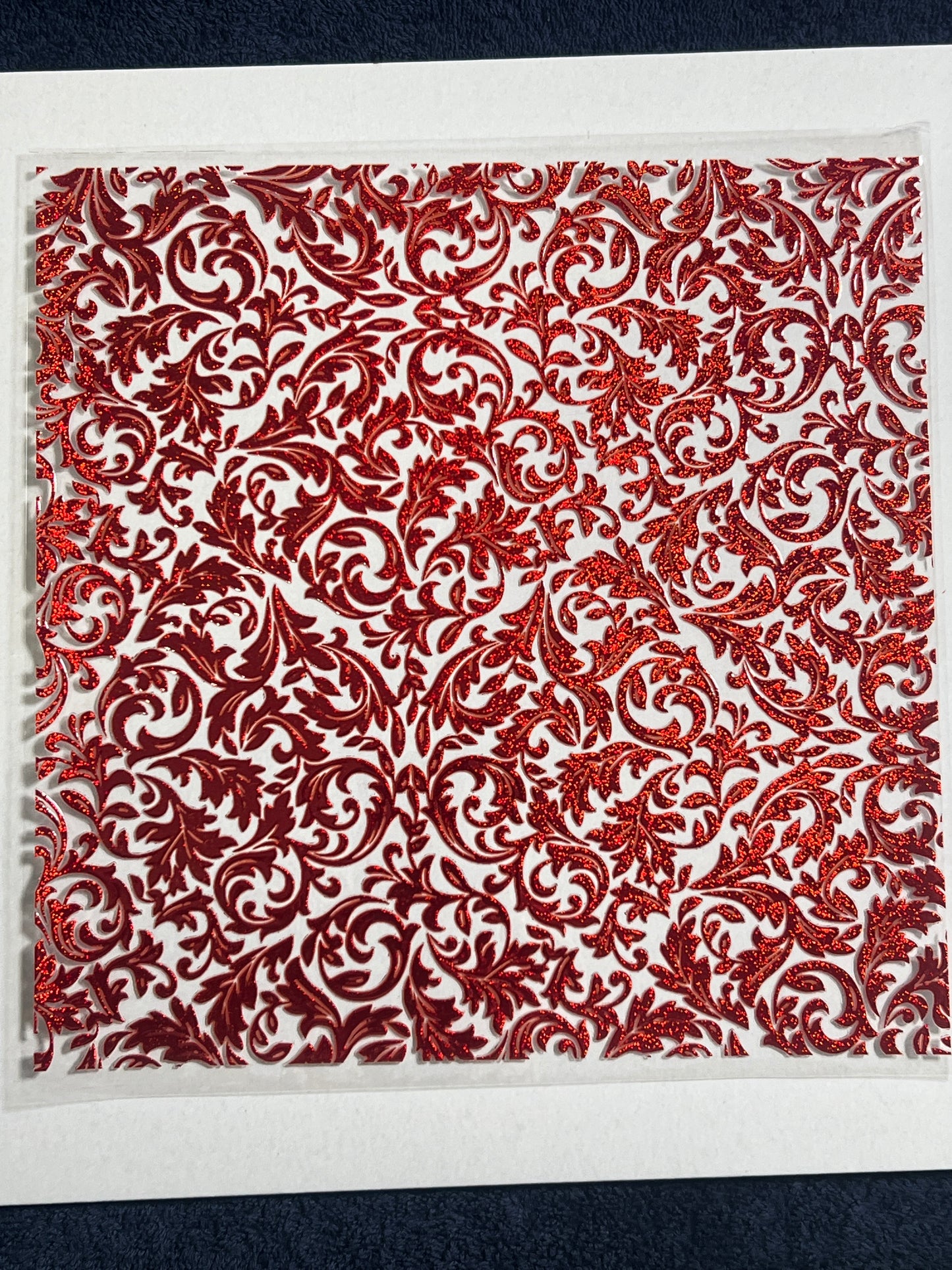 E 544 Red Holographic Floral 4 5/8