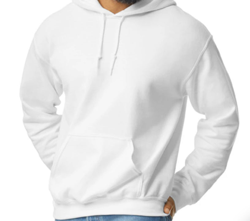 Gildan White Unisex Heavy Blend 50/50 Hoodie
