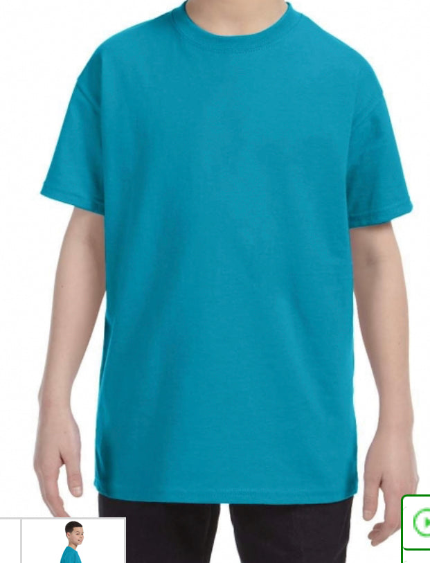 Youth Gildan Heavy Cotton Tropical Blue