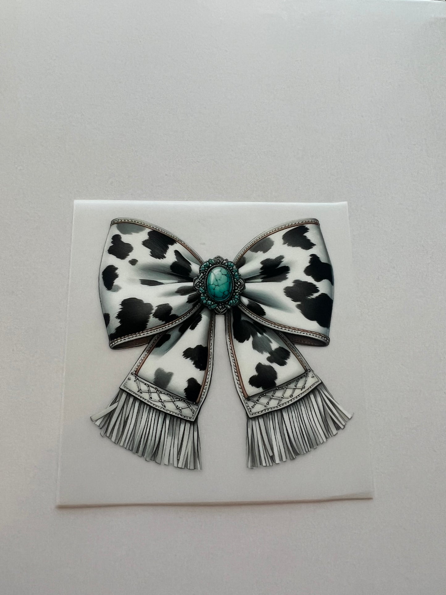 Cow Print Bow Hat DTF