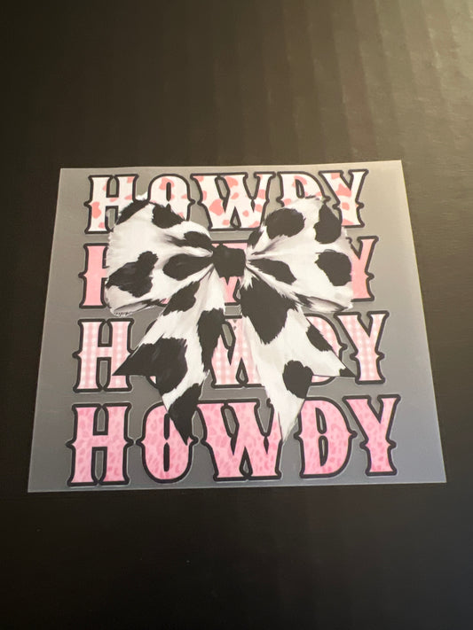 HOWDY BOW PINK HAT DTF
