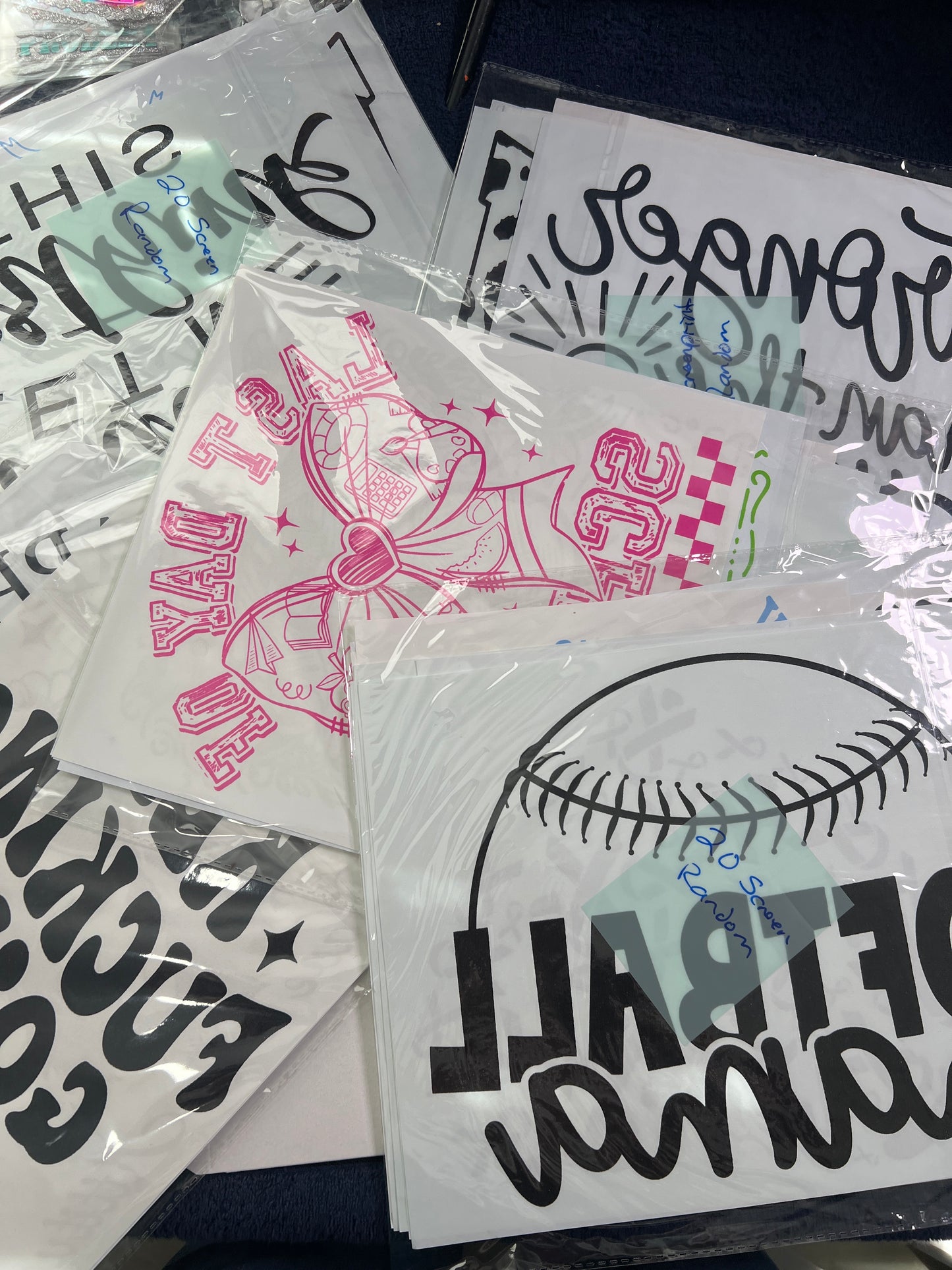 20 Piece Screenprint Shirt Transfers