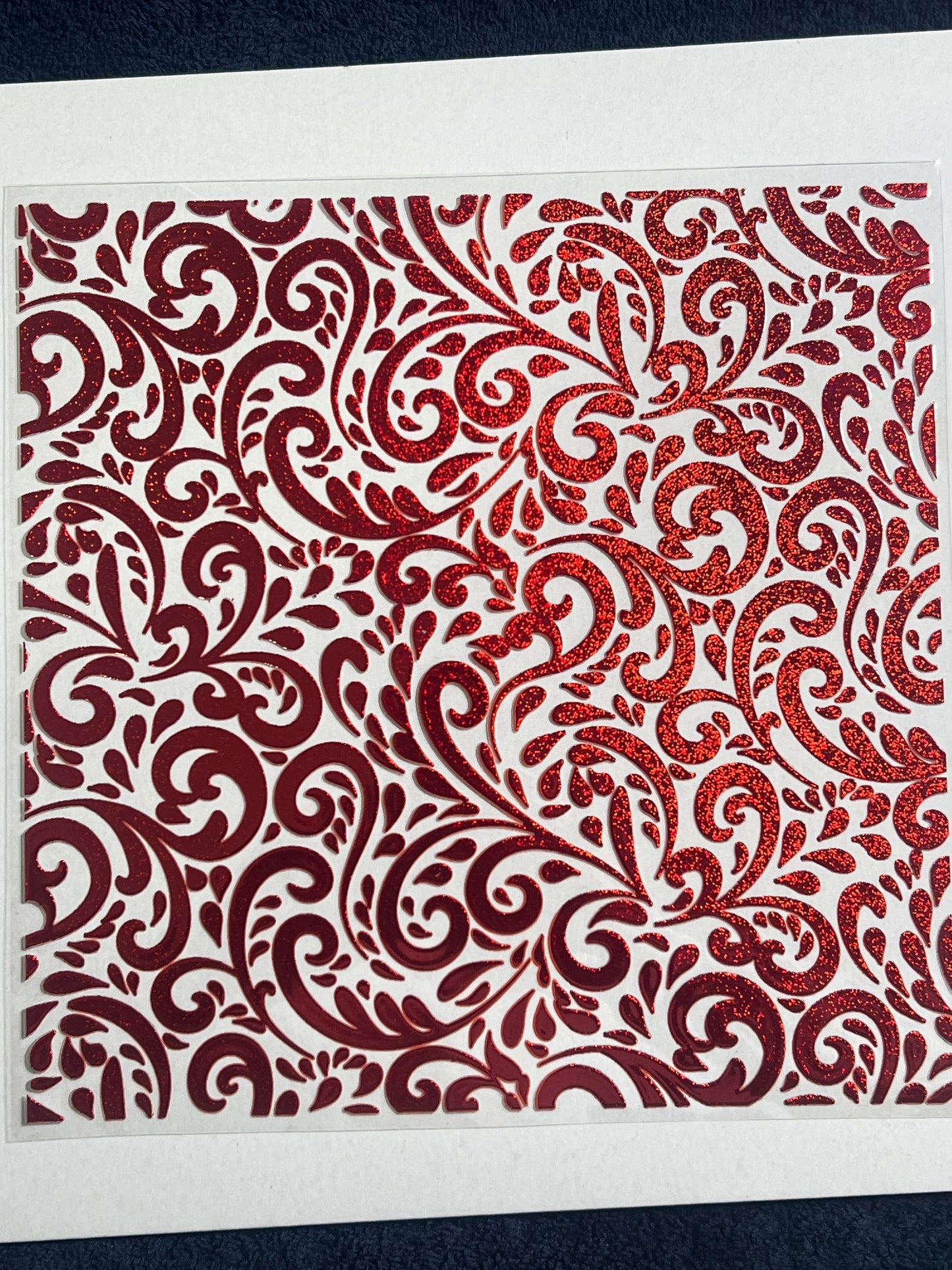 E 541 Red  Holographic  Floral 3 5/8
