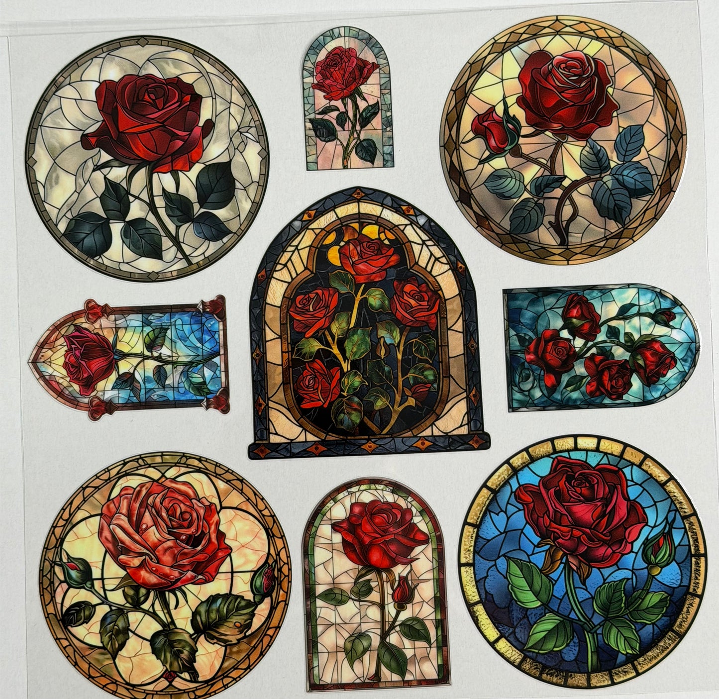 E 629 New 5/30 Stained Roses 2