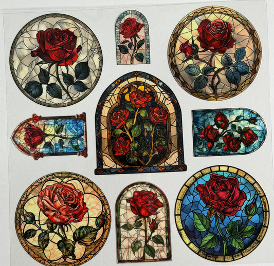 E 629 New 5/30 Stained Roses 2