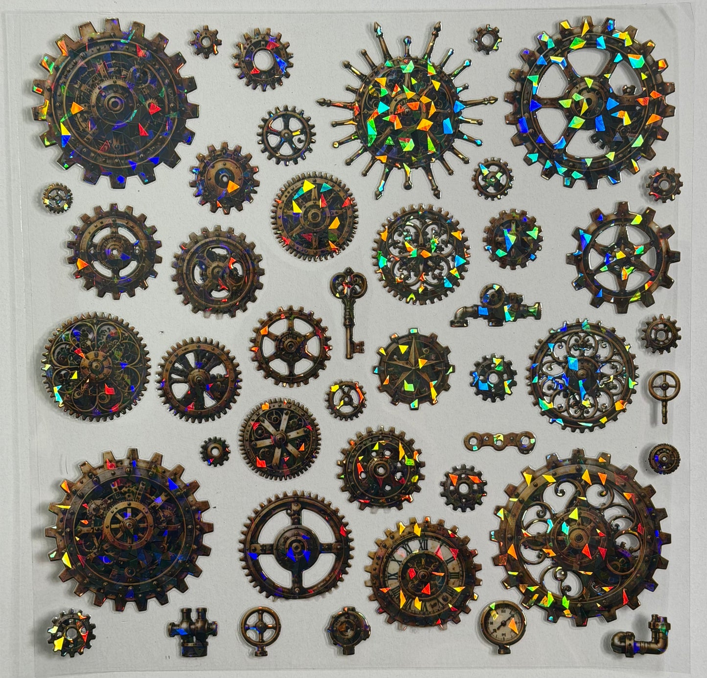 E 643 Holo Steampunk Gears New 6/7