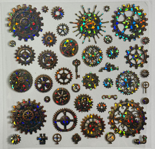 E 643 Holo Steampunk Gears New 6/7