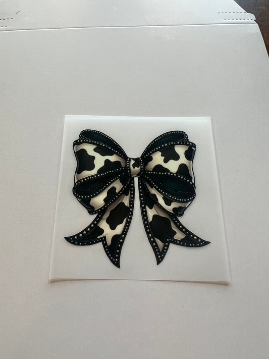 Cow Print 2 Bow Hat DTF