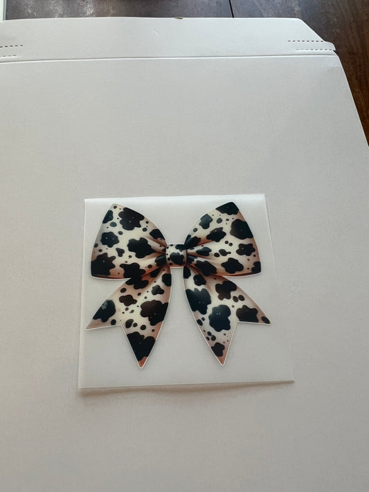 Cow Print 3 Bow Hat DTF