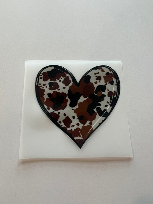 Cow Print Heart Hat DTF