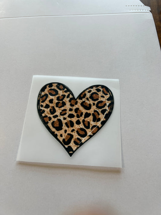 Cheetah Print Heart Hat DTF