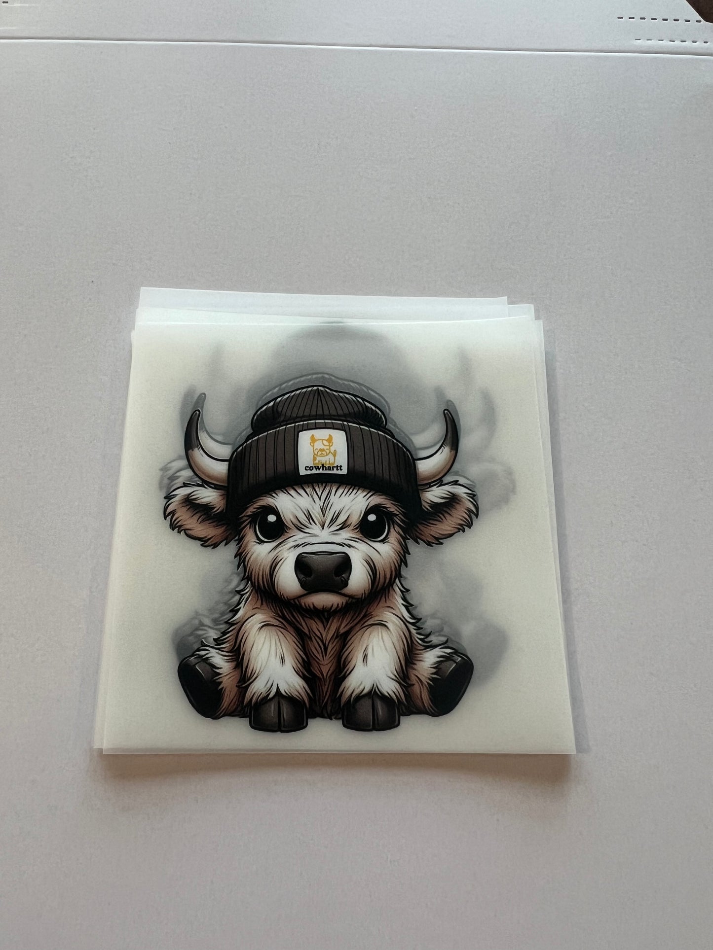 White Cow Hat DTF