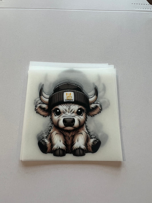 White Cow Hat DTF